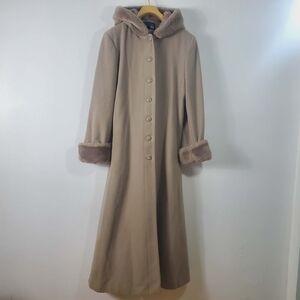Manteaux Manteaux Women's 100% Wool Coat with Faux Fur Collar & Cuffs Sz 12